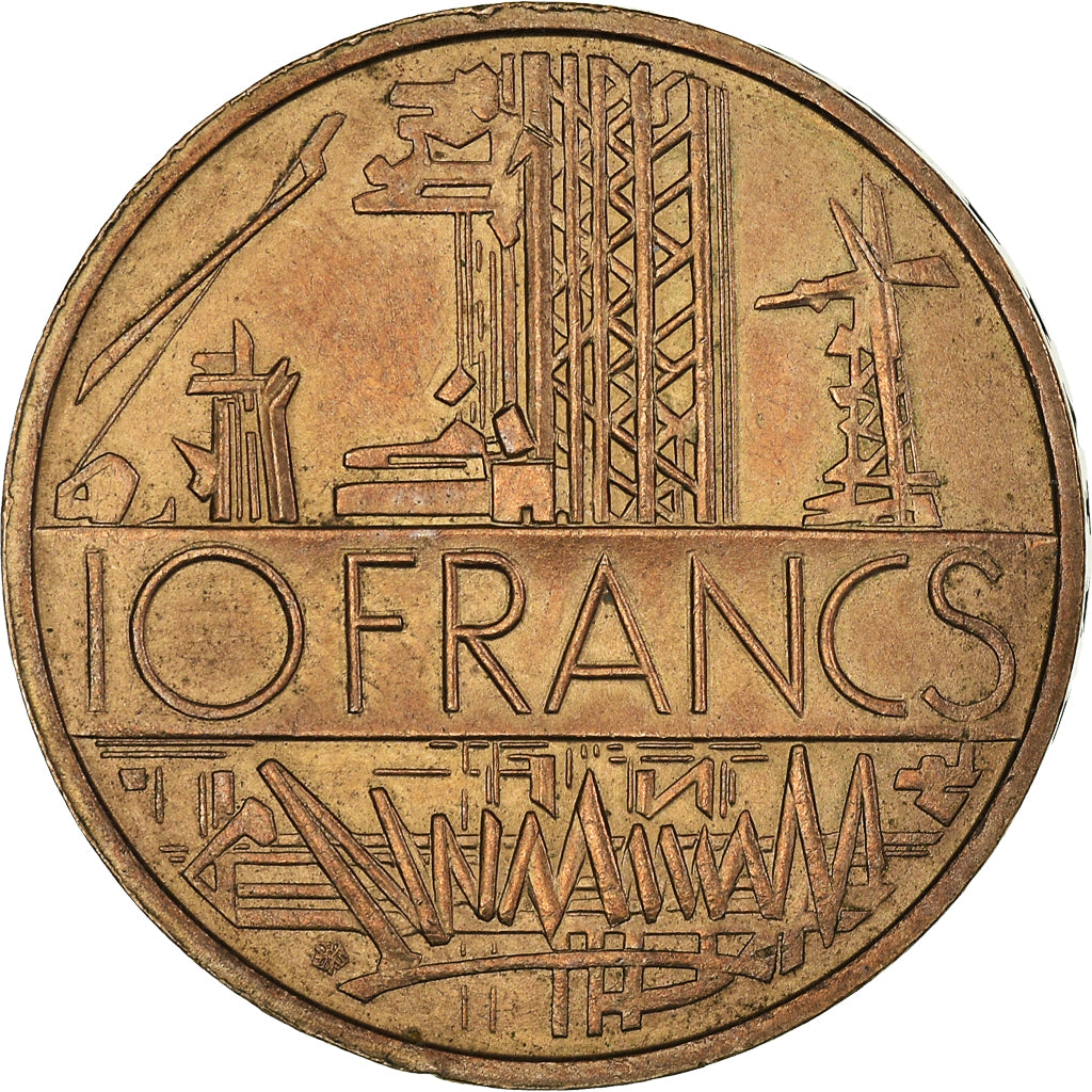 Münze, Frankreich, Mathieu, 10 Francs, 1976, Tranche A, SS+, Nickel-brass