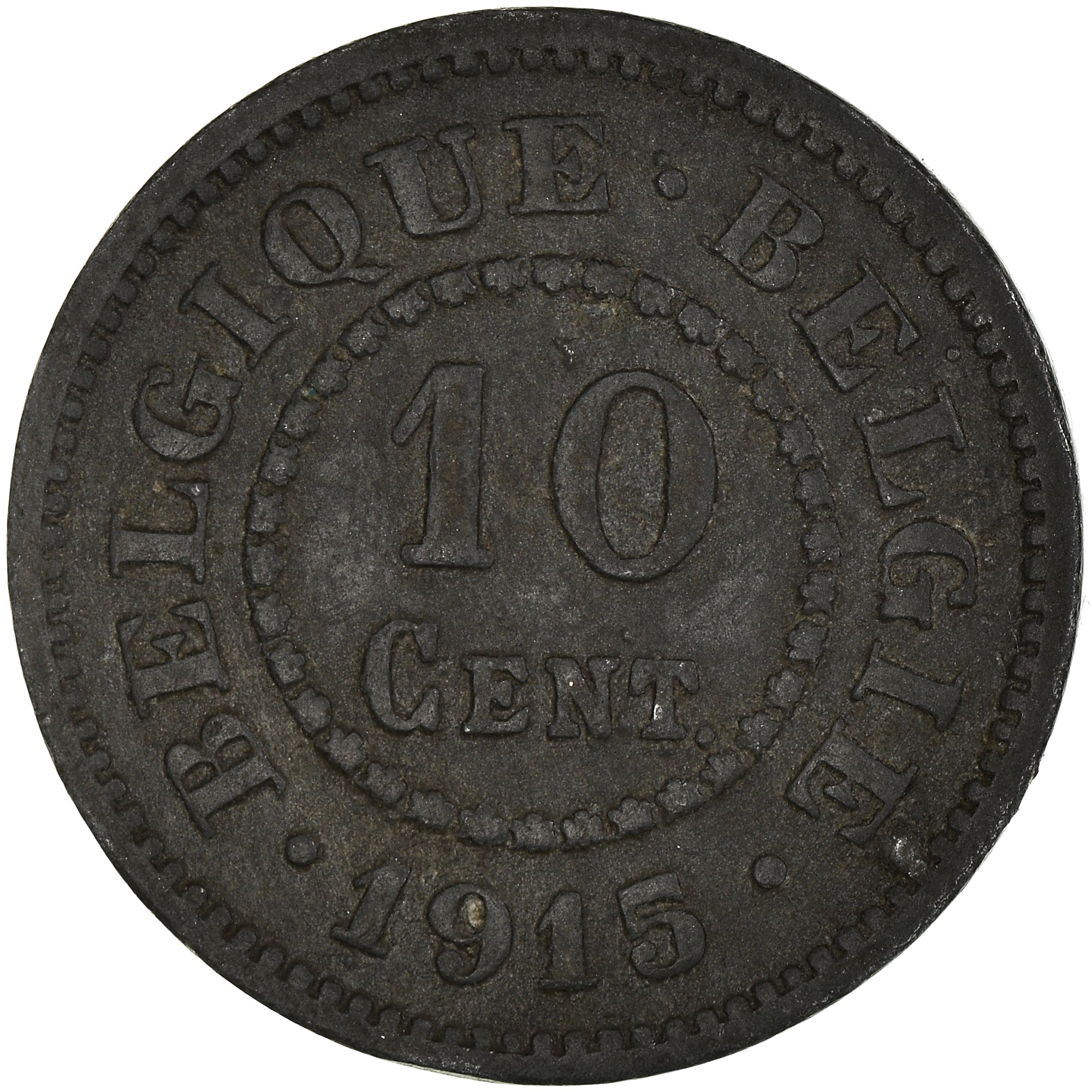 Coin, Belgium, Albert I, 10 Centimes, 1915, EF(40-45), Zinc, KM:81