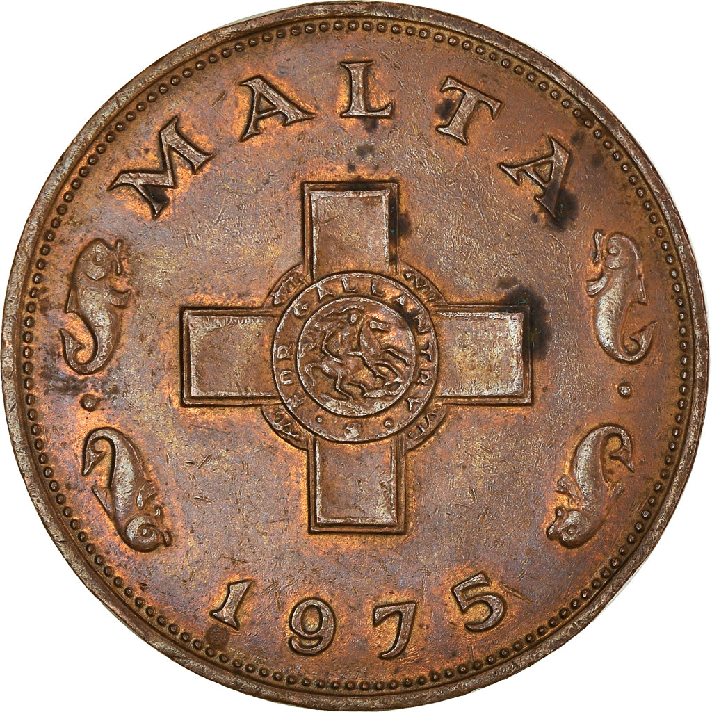 Moeda, Malta, Cent, 1975, British Royal Mint, AU(50-53), Bronze, KM:8