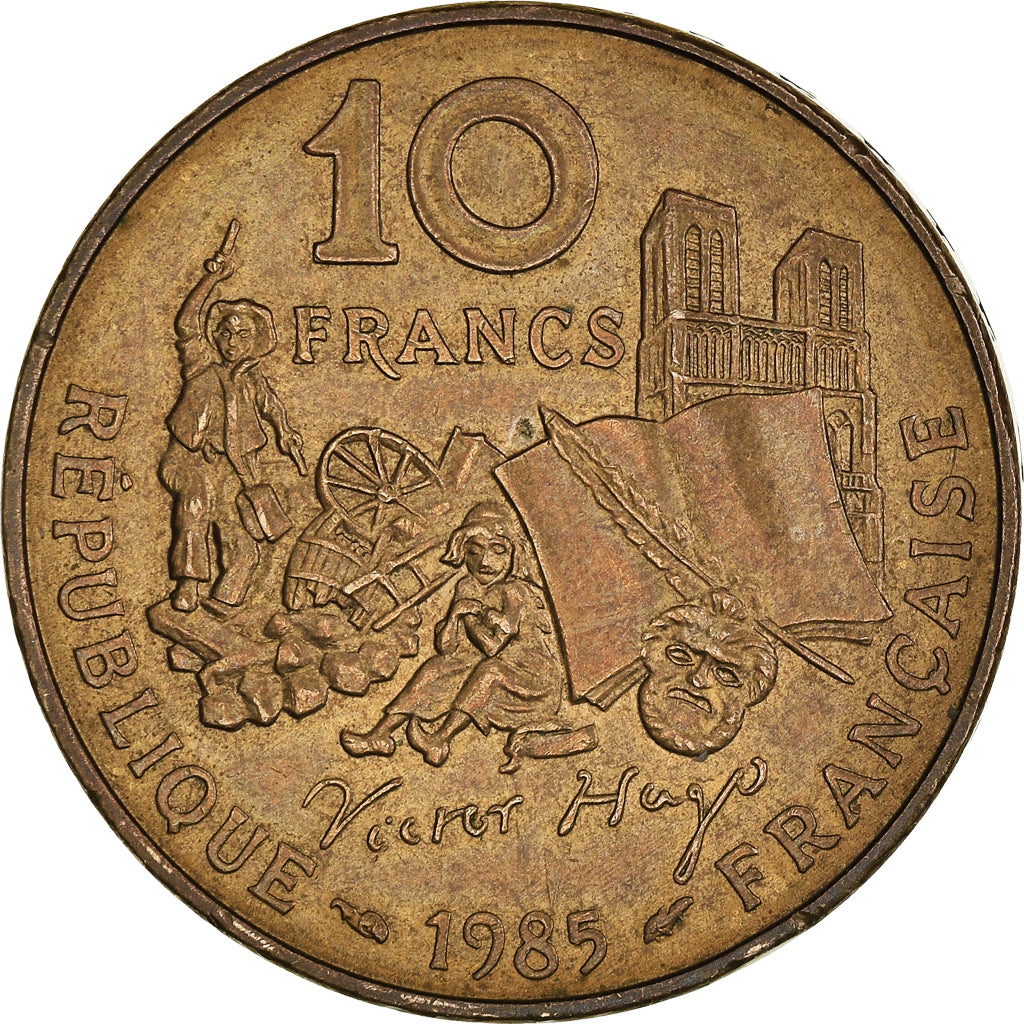 Münze, Frankreich, Victor Hugo, 10 Francs, 1985, Tranche A, SS+, Nickel-Bronze