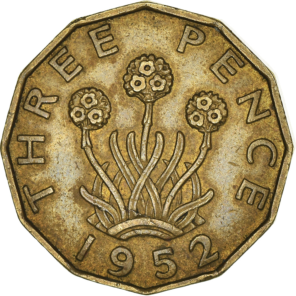 Monnaie, Grande-Bretagne, George VI, 3 Pence, 1952, TTB, Nickel-Cuivre, KM:873