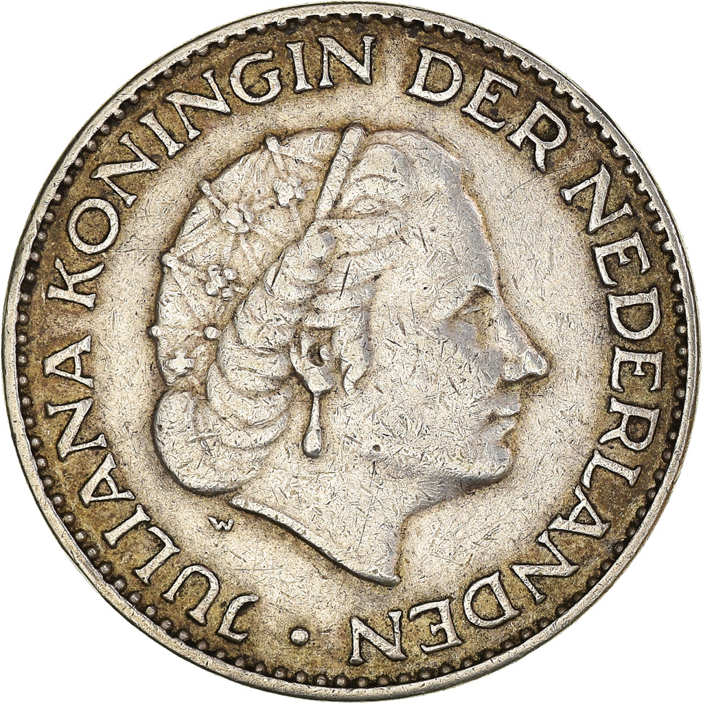 Coin, Netherlands, Juliana, Gulden, 1955, EF(40-45), Silver, KM:184