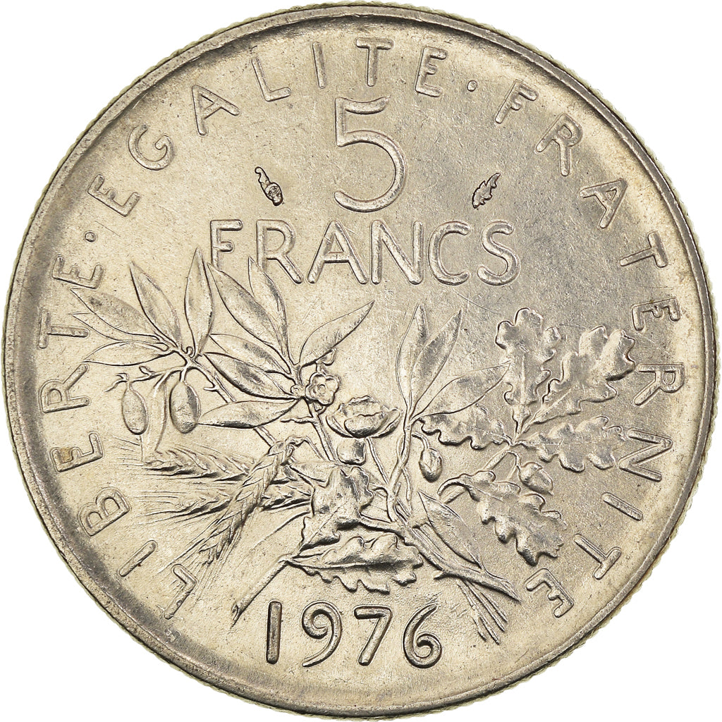 Coin, France, Semeuse, 5 Francs, 1976, Paris, AU(55-58), Nickel Clad