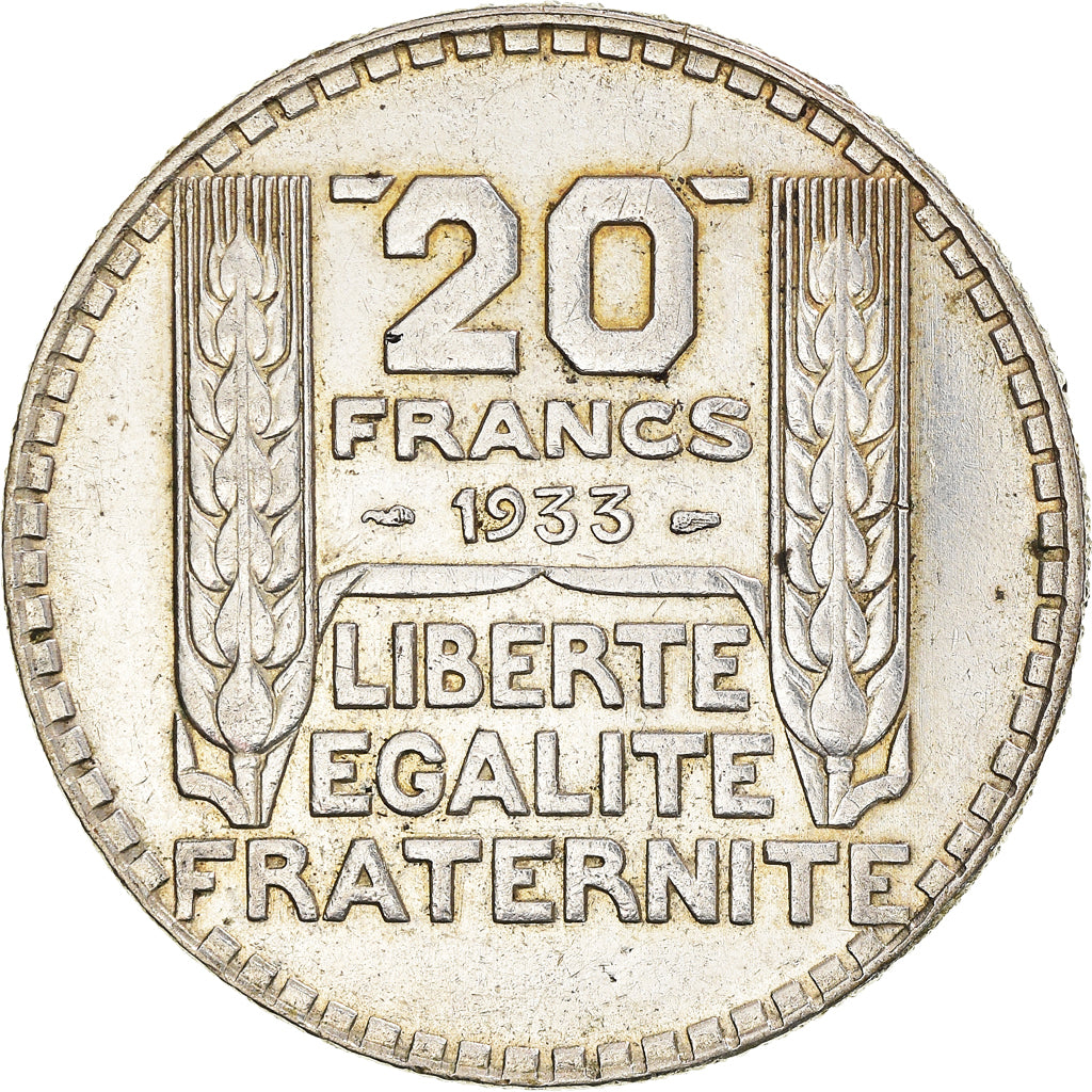 Coin, France, Turin, 20 Francs, 1933, Paris, Rameaux longs, AU(50-53), Silver