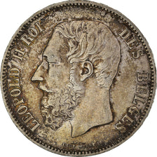 Coin, Belgium, Leopold II, 5 Francs, 5 Frank, 1869, EF(40-45), Silver, KM:24