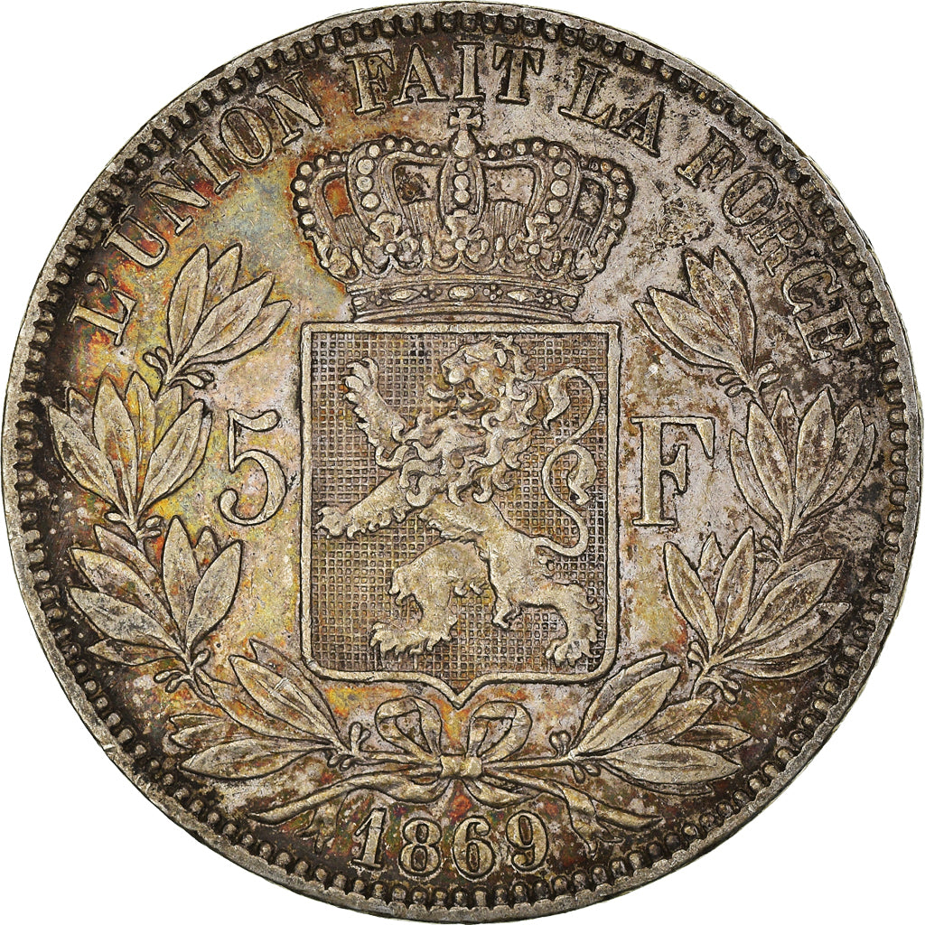 Monnaie, Belgique, Leopold II, 5 Francs, 5 Frank, 1869, TTB, Argent, KM:24