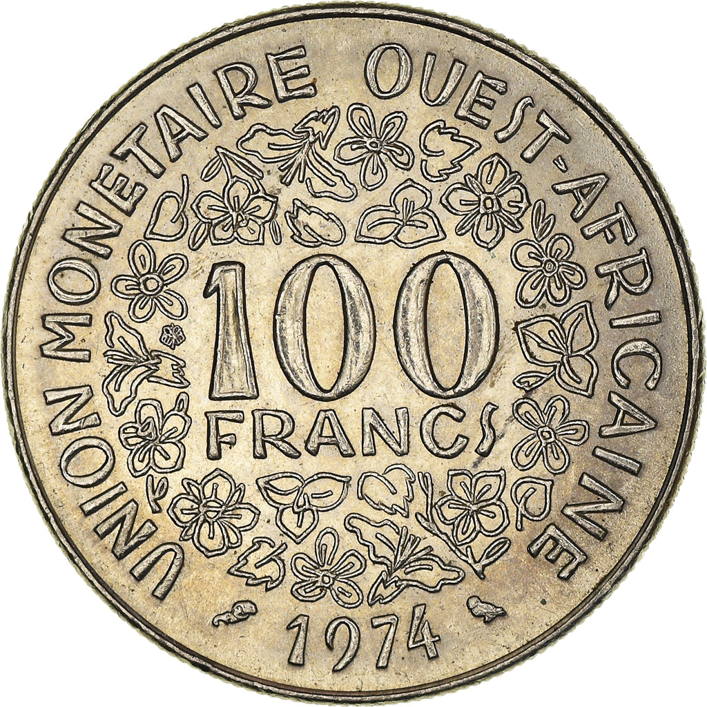Moneta, Stati dell'Africa occidentale, 100 Francs, 1974, SPL-, Nichel, KM:4