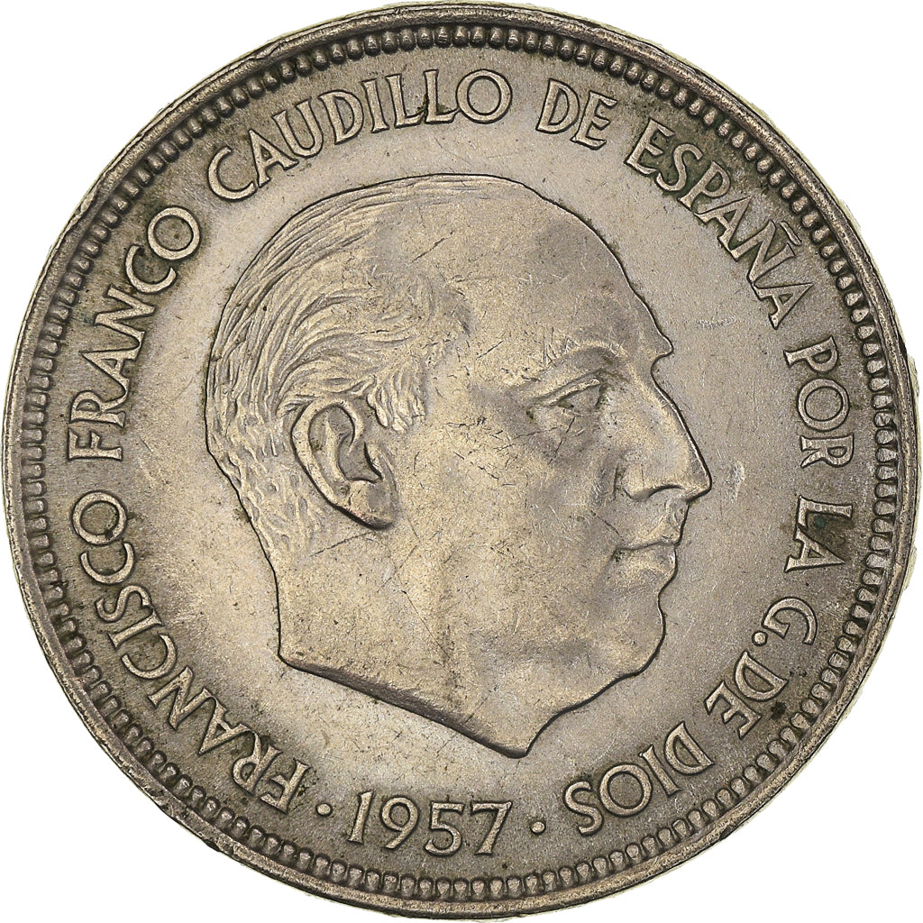 Moeda, Espanha, Caudillo and regent, 50 Pesetas, 1959, AU(50-53), Cobre-níquel
