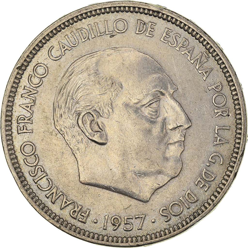 Coin, Spain, Caudillo and regent, 50 Pesetas, 1971, AU(55-58), Copper-nickel