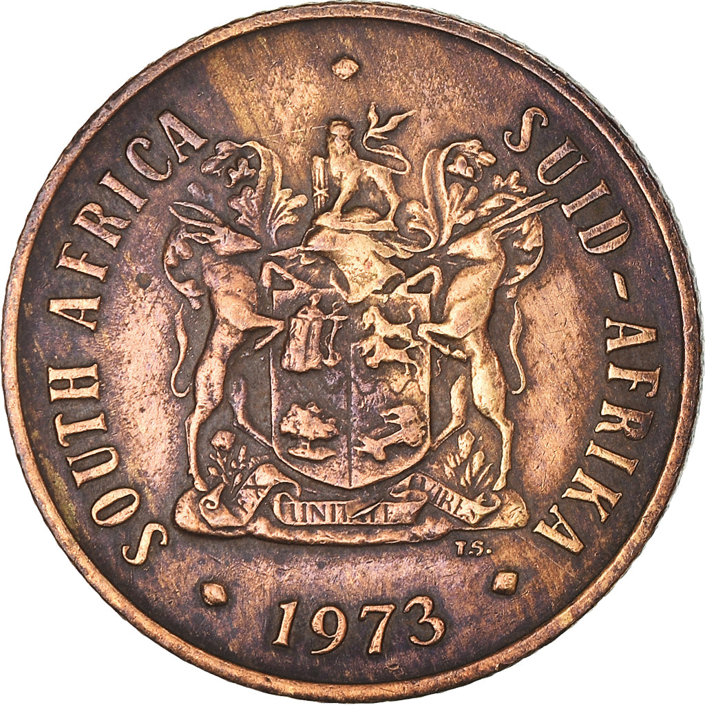 Moneta, Sudafrica, 2 Cents, 1973, BB, Bronzo, KM:83