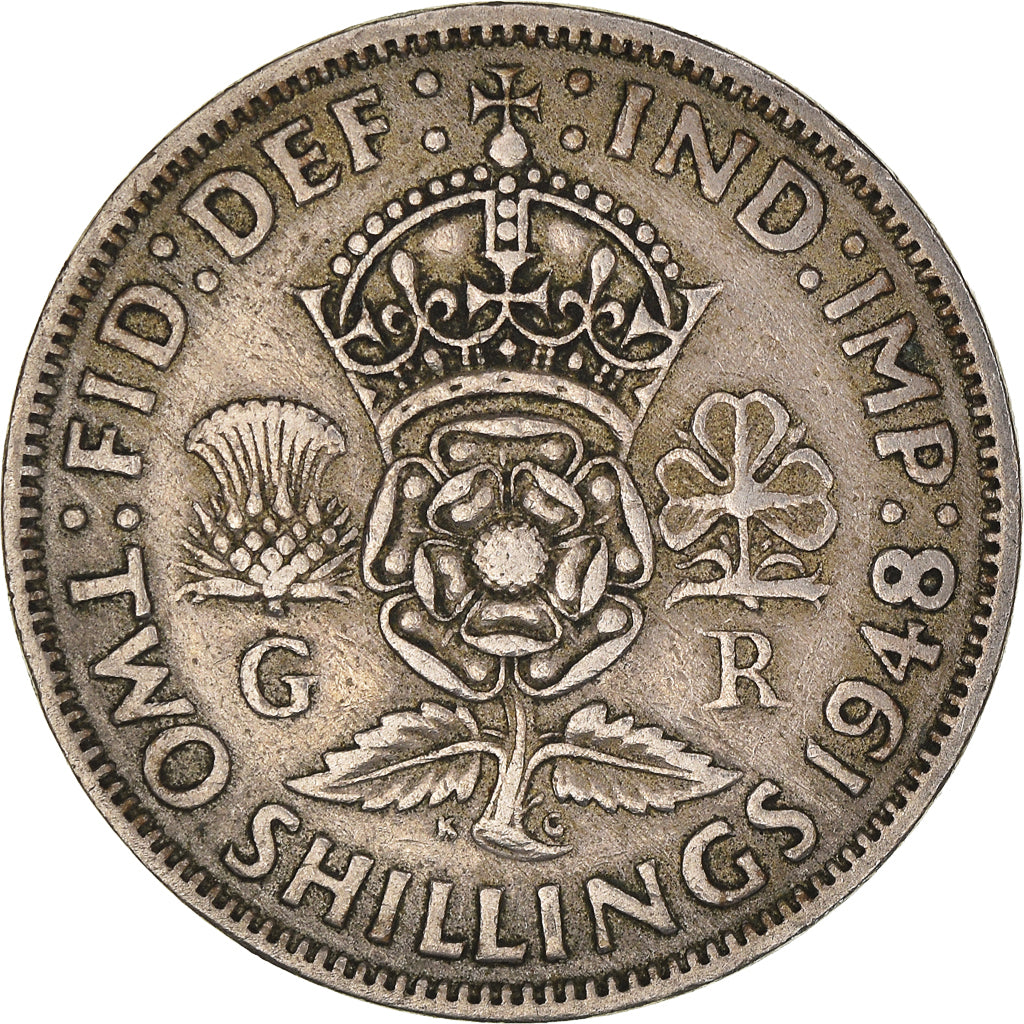 Coin, Great Britain, George VI, Florin, Two Shillings, 1948, EF(40-45)