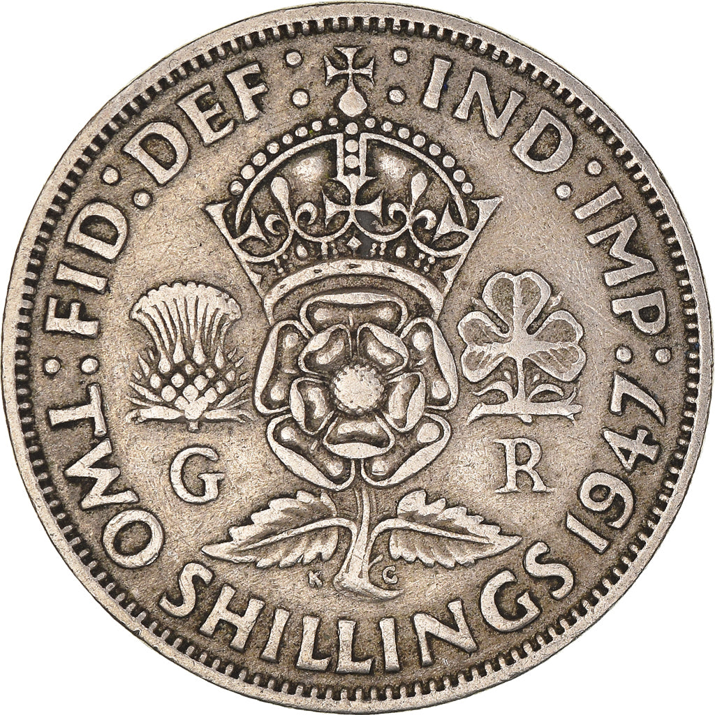 Coin, Great Britain, George VI, Florin, Two Shillings, 1947, EF(40-45)