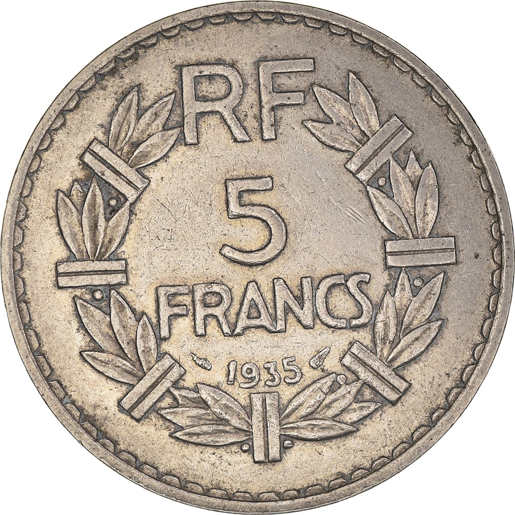 Coin, France, Lavrillier, 5 Francs, 1935, Paris, EF(40-45), Nickel, KM:888