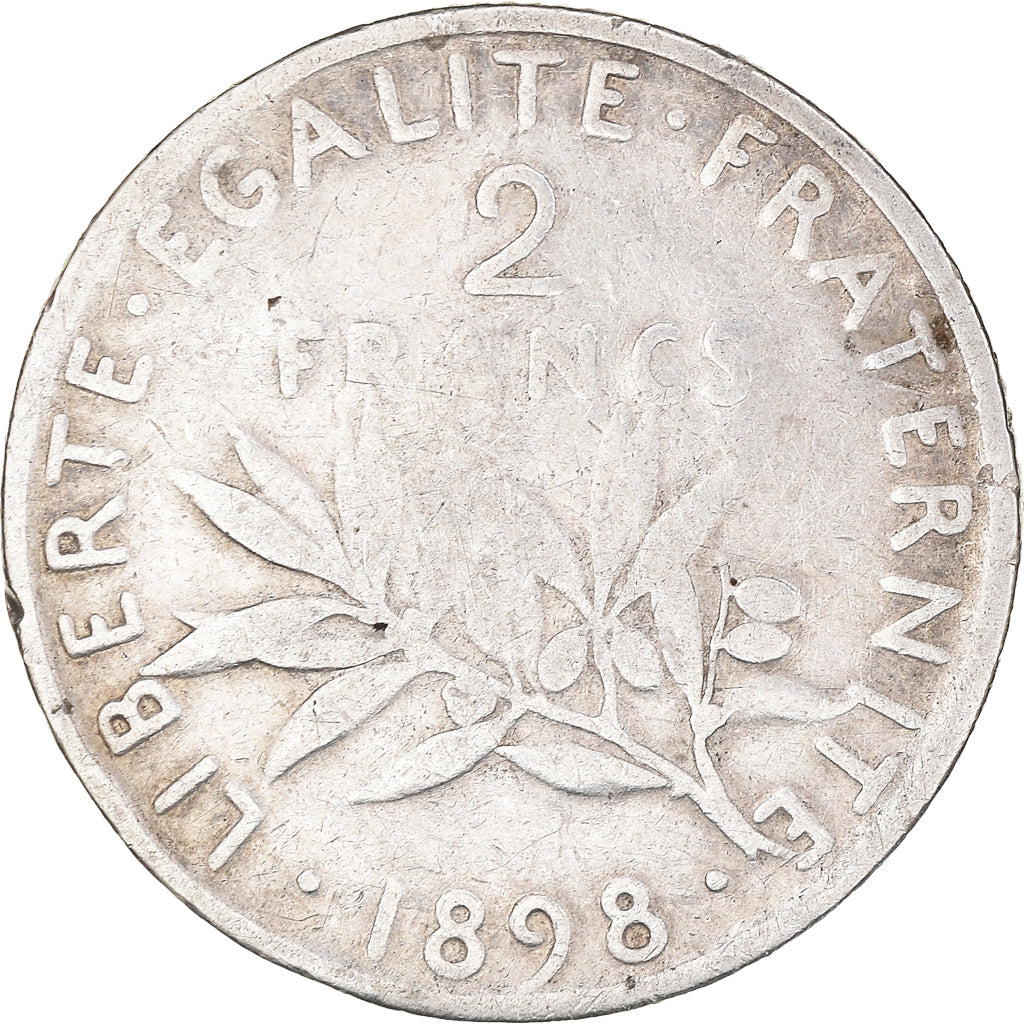 Monnaie, France, Semeuse, 2 Francs, 1898, Paris, TB, Argent, Gadoury:532