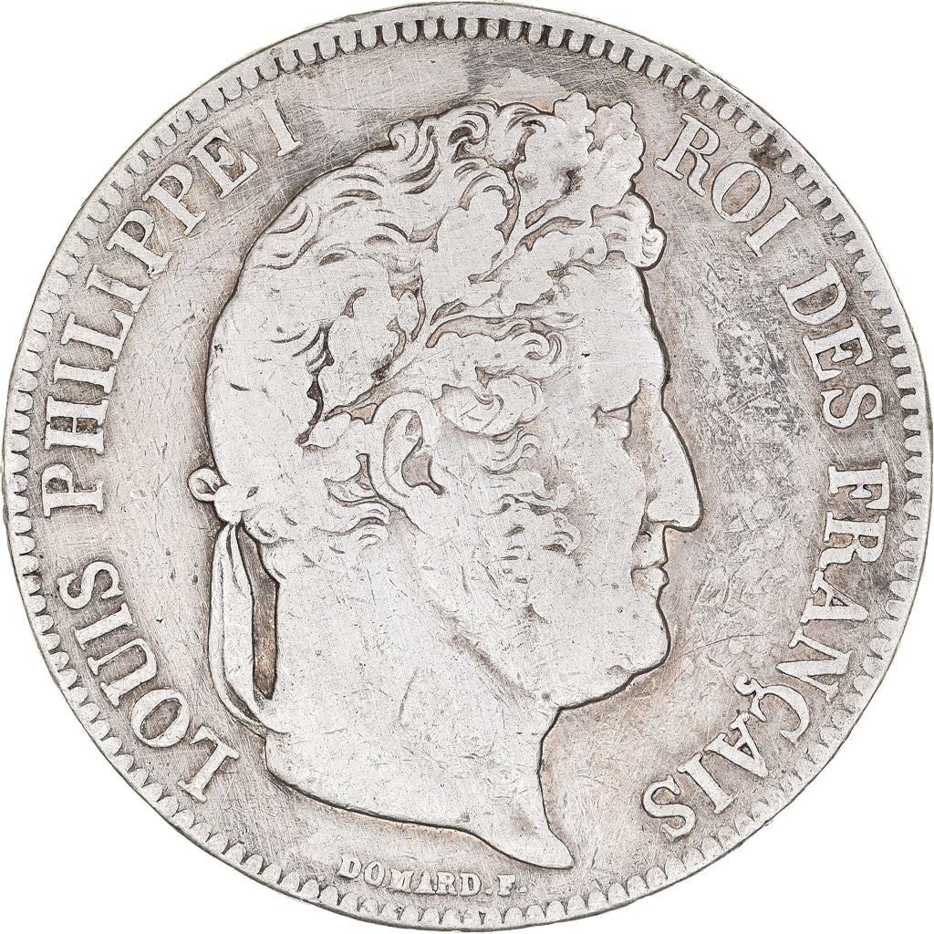 Coin, France, Louis-Philippe, 5 Francs, 1839, Rouen, VF(20-25), Silver