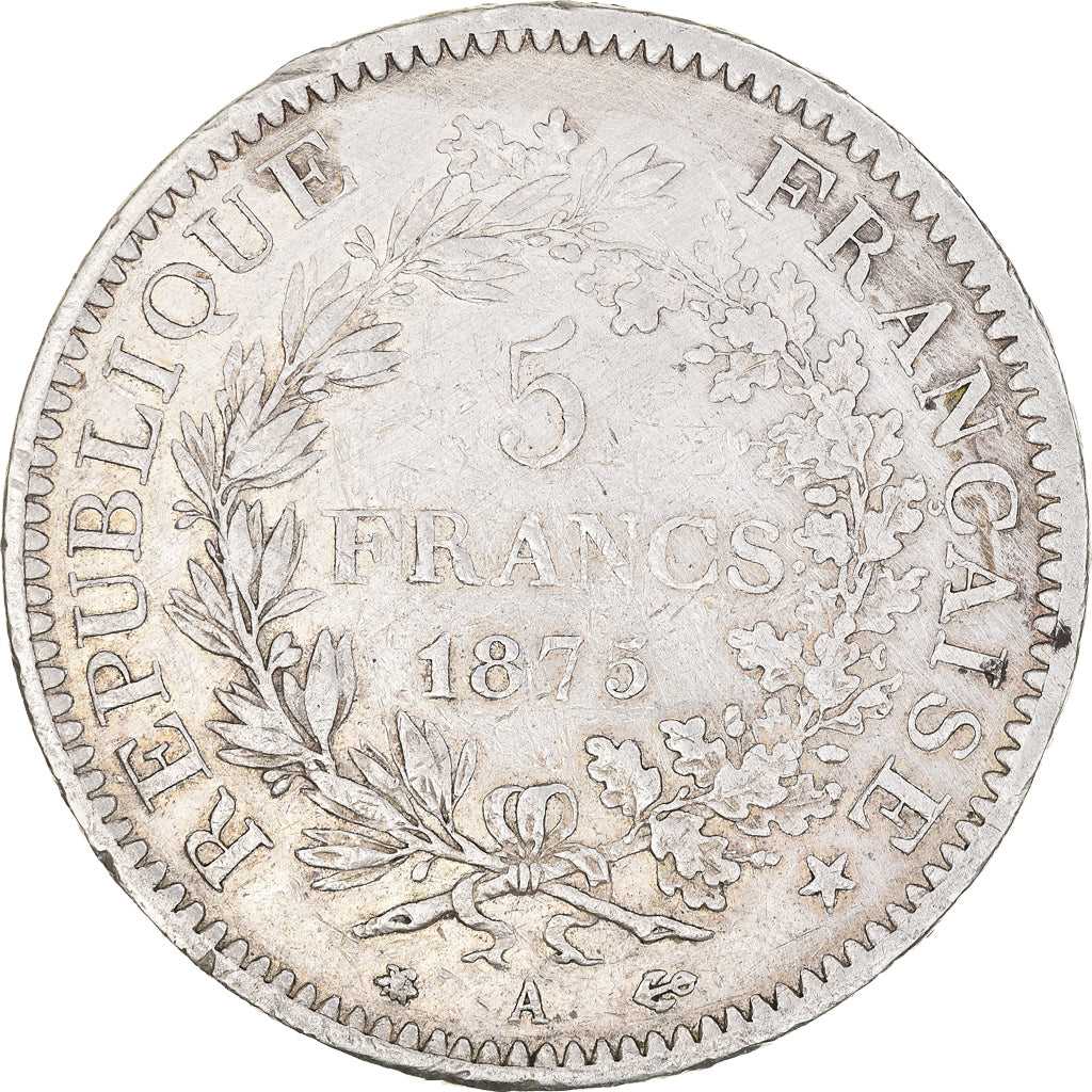Münze, Frankreich, Hercule, 5 Francs, 1875, Paris, SS, Silber, KM:820.1