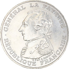 Moneta, Francja, Lafayette, 100 Francs, 1987, AU(55-58), Srebro, KM:962