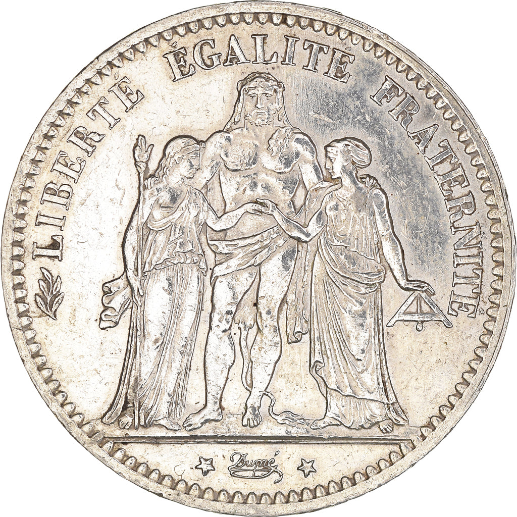 Moneda, Francia, Hercule, 5 Francs, 1876, Paris, MBC+, Plata, KM:820.1