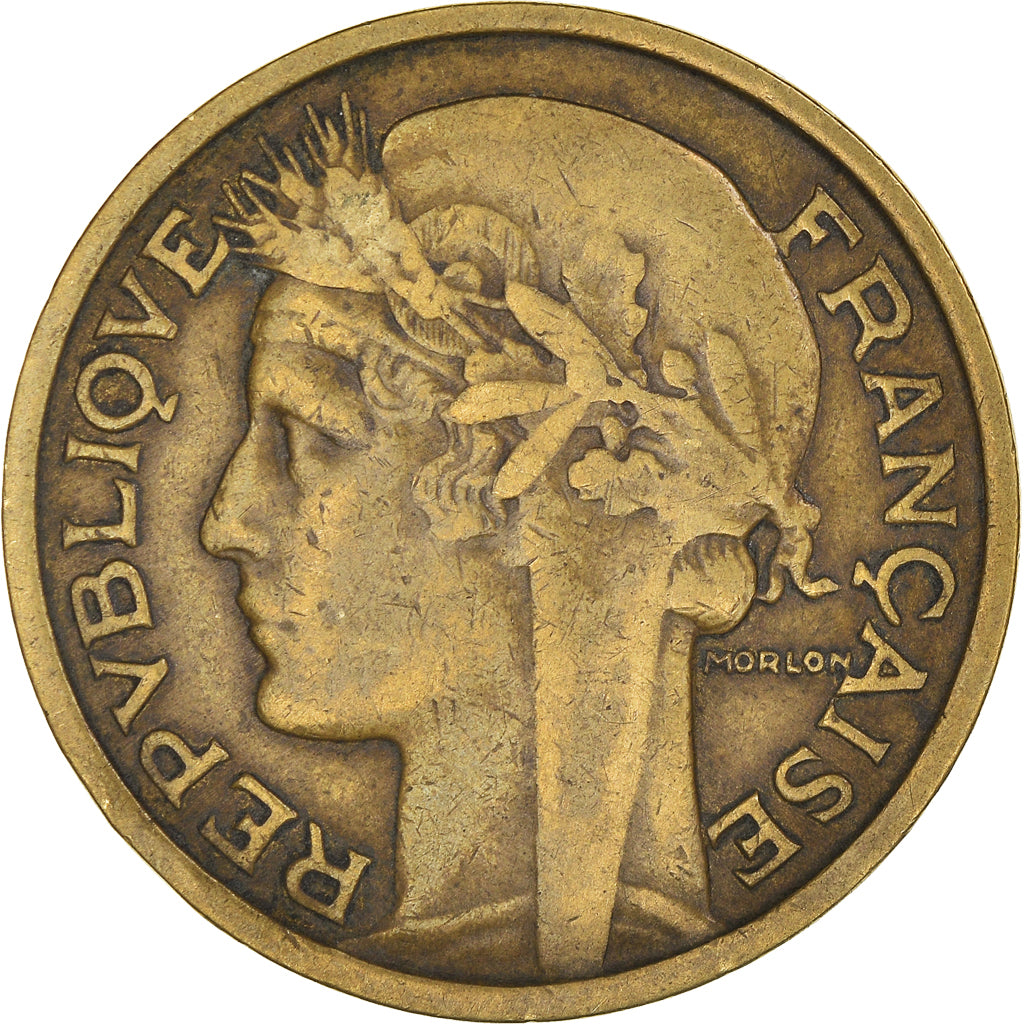 Moneda, Francia, Morlon, 2 Francs, 1933, MBC, Aluminio - bronce, KM:886