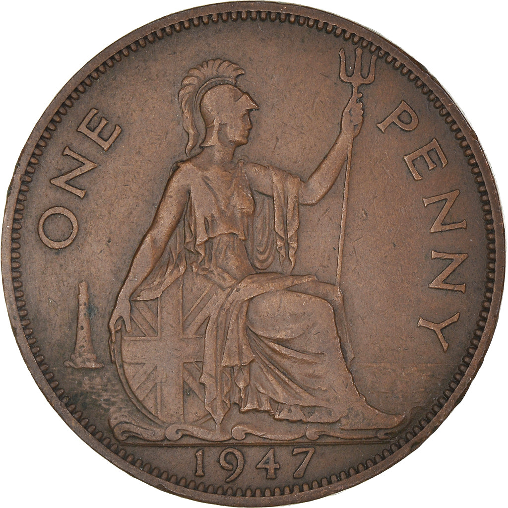 Monnaie, Grande-Bretagne, George VI, Penny, 1947, TTB+, Bronze, KM:845