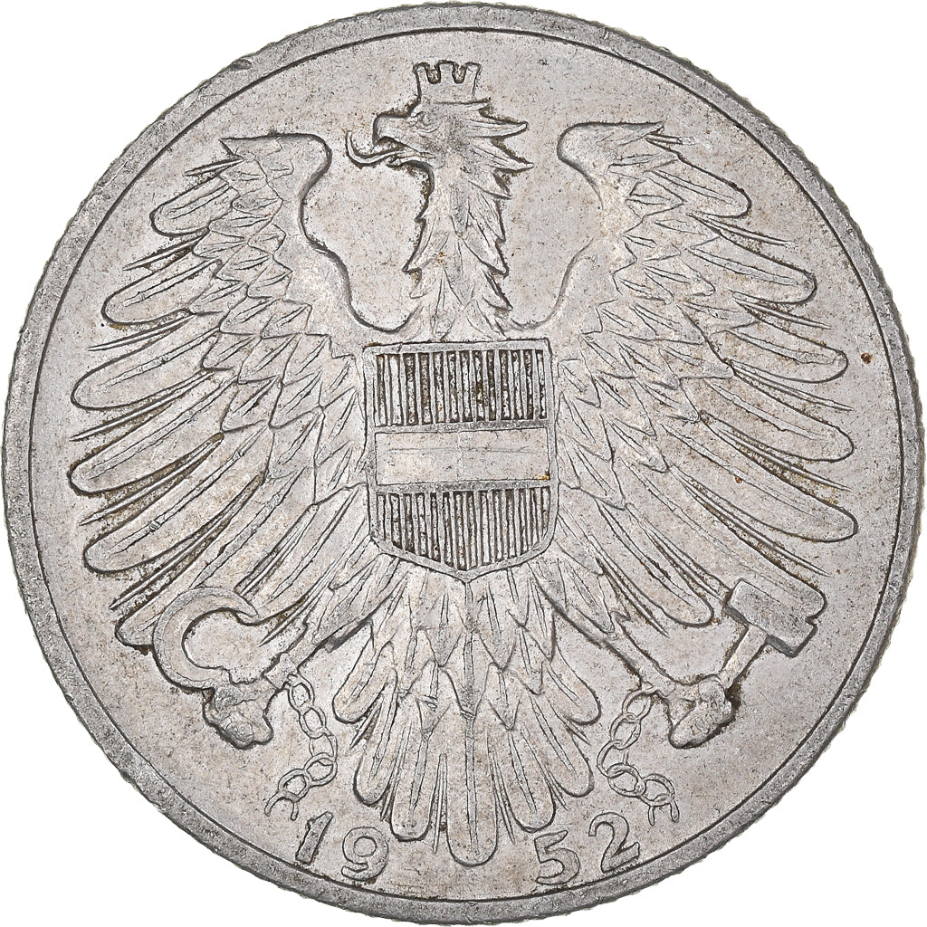 Munten, Oostenrijk, 5 Schilling, 1952, ZF+, Aluminium, KM:2879