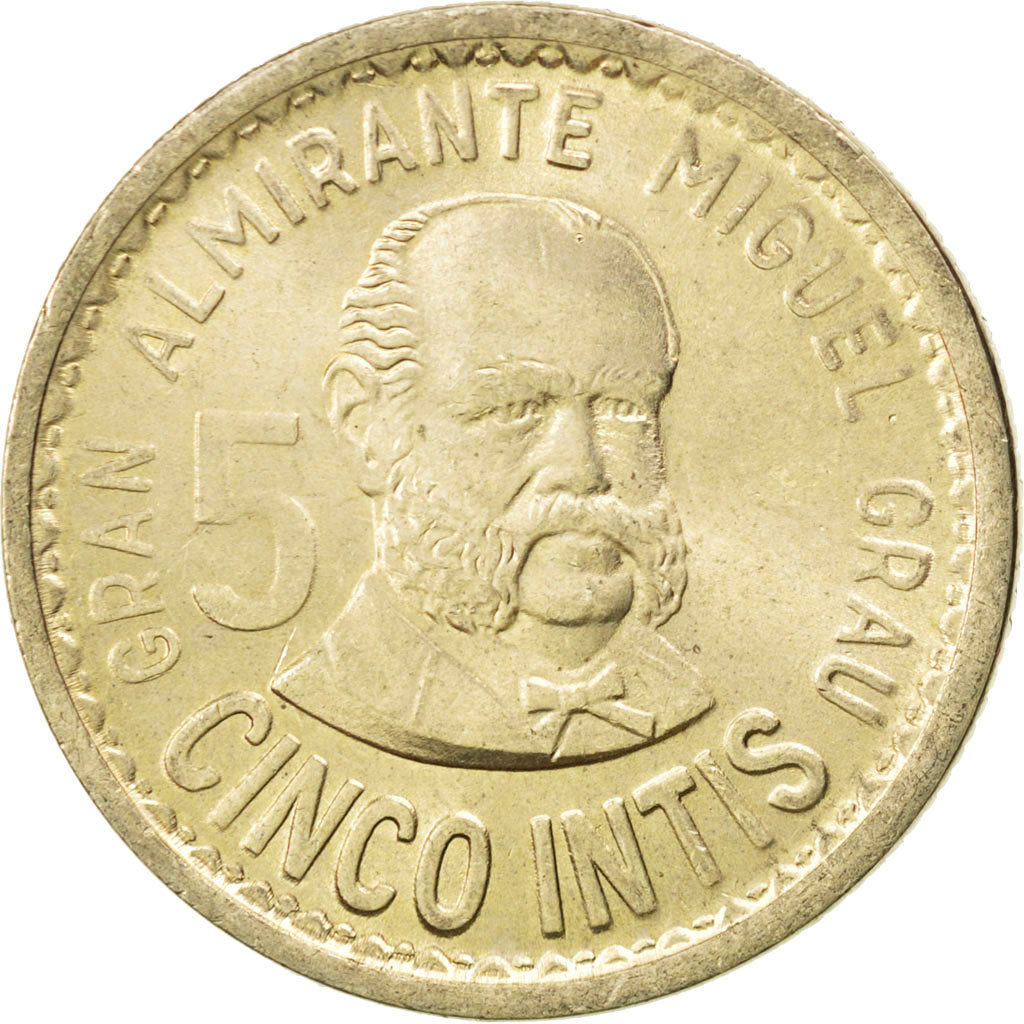 Moneta, Perù, 5 Intis, 1986, SPL, Rame-nichel, KM:300