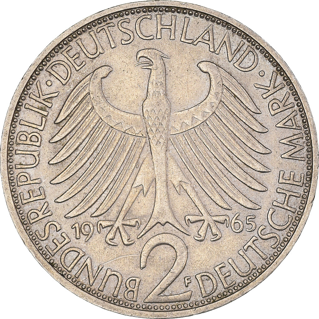 Moneta, GERMANIA - REPUBBLICA FEDERALE, 2 Mark, 1965, Stuttgart, BB