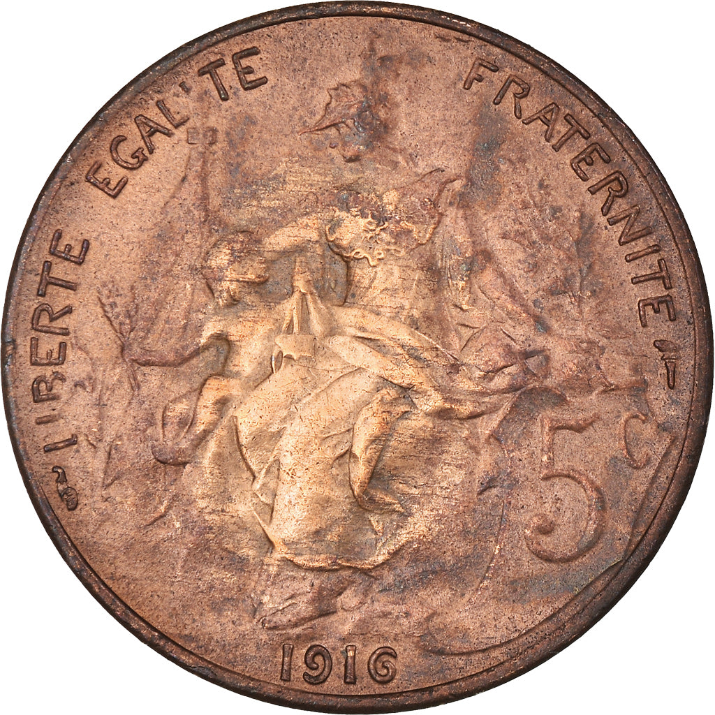 Munten, Frankrijk, Dupuis, 5 Centimes, 1916, Paris, ZF+, Bronzen, KM:842