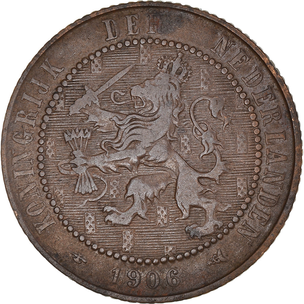 Coin, Netherlands, Wilhelmina I, 2-1/2 Cent, 1906, EF(40-45), Bronze, KM:134