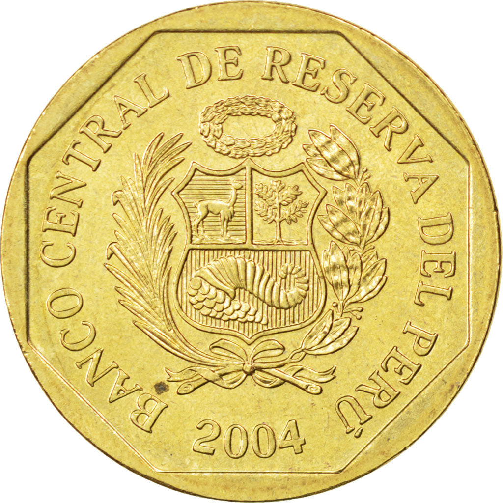 Monnaie, Pérou, 20 Centimos, 2004, SPL, Laiton, KM:306.4
