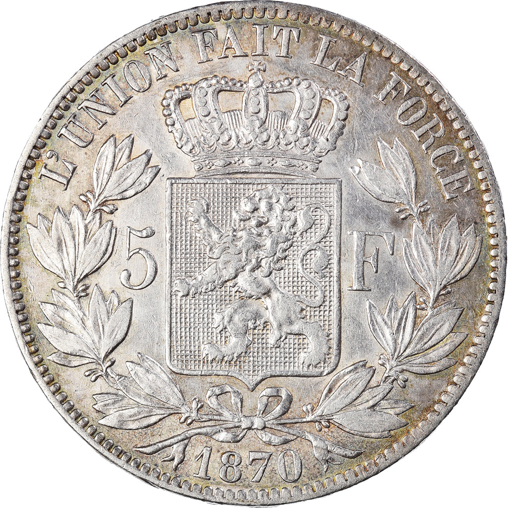 Monnaie, Belgique, Leopold II, 5 Francs, 5 Frank, 1870, TTB, Argent, KM:24