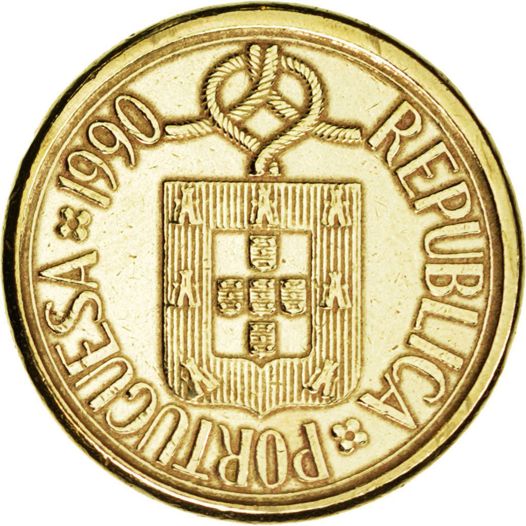 Moneda, Portugal, 10 Escudos, 1990, SC, Níquel - latón, KM:633