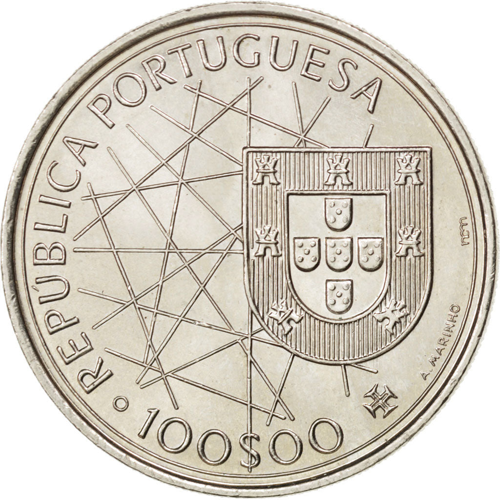 Coin, Portugal, 100 Escudos, 1989, MS(63), Copper-nickel, KM:648