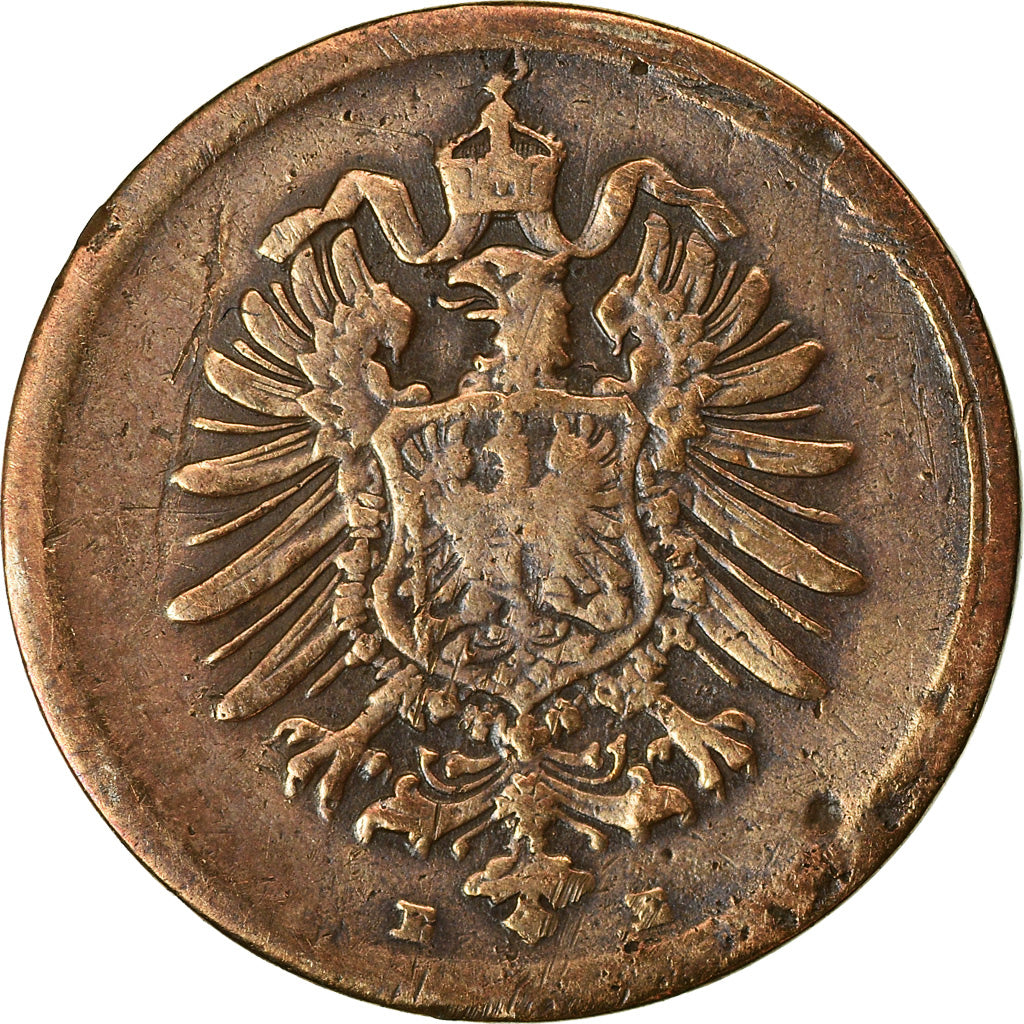 Coin, GERMANY - EMPIRE, Wilhelm I, Pfennig, 1875, Muldenhütten, VF(20-25)