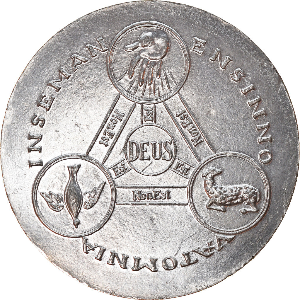 France, Medal, Jacques Maritain, Philosophie, 1966, AU(50-53), Tin