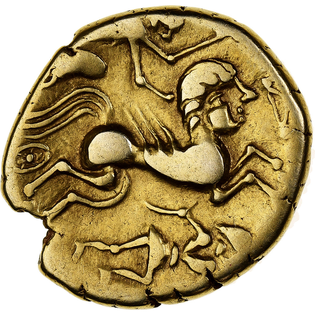 Aulerci Cenomani, Stater, 1st century BC, Oro, MBC, Delestrée:2150