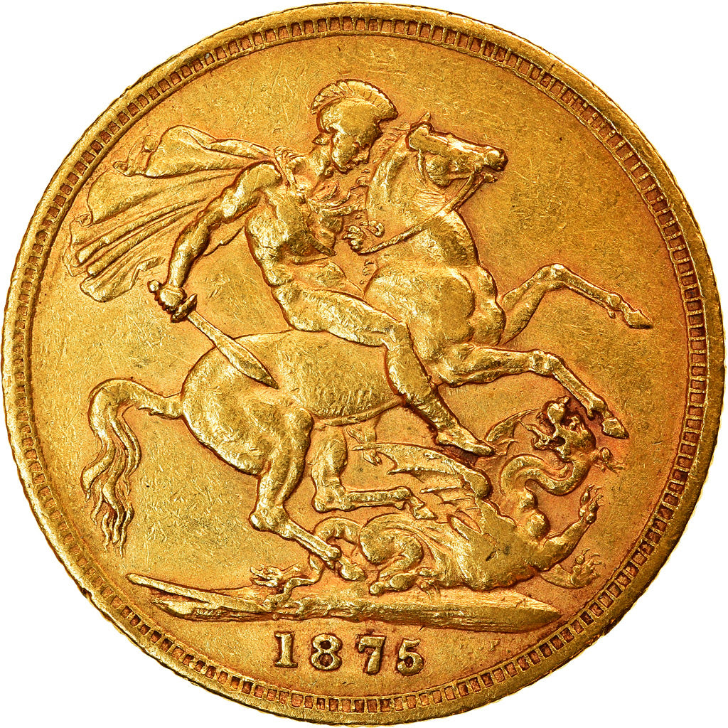 Coin, Australia, Victoria, Sovereign, 1875, Melbourne, AU(50-53), Gold, KM:7