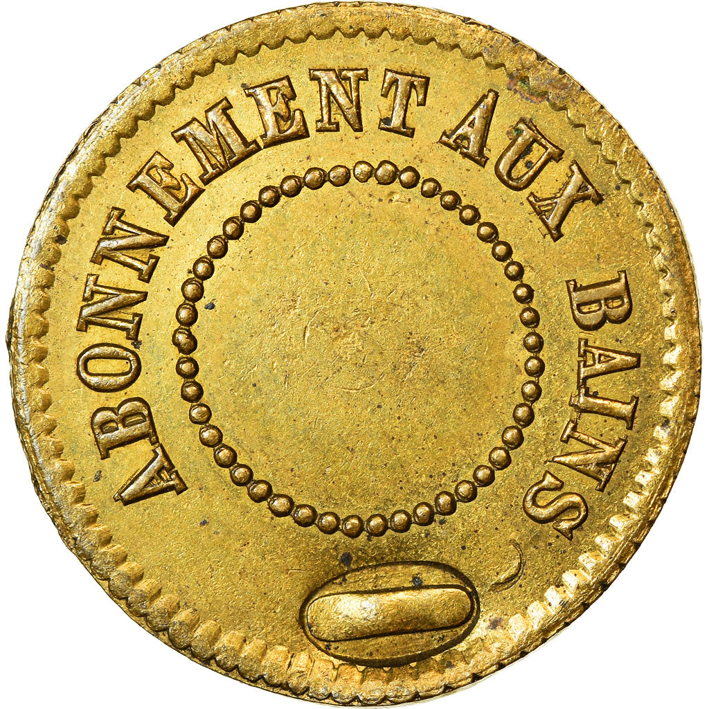 Francia, Token, Bains du Rhône, V. A., Abonnement aux bains, EBC, Latón