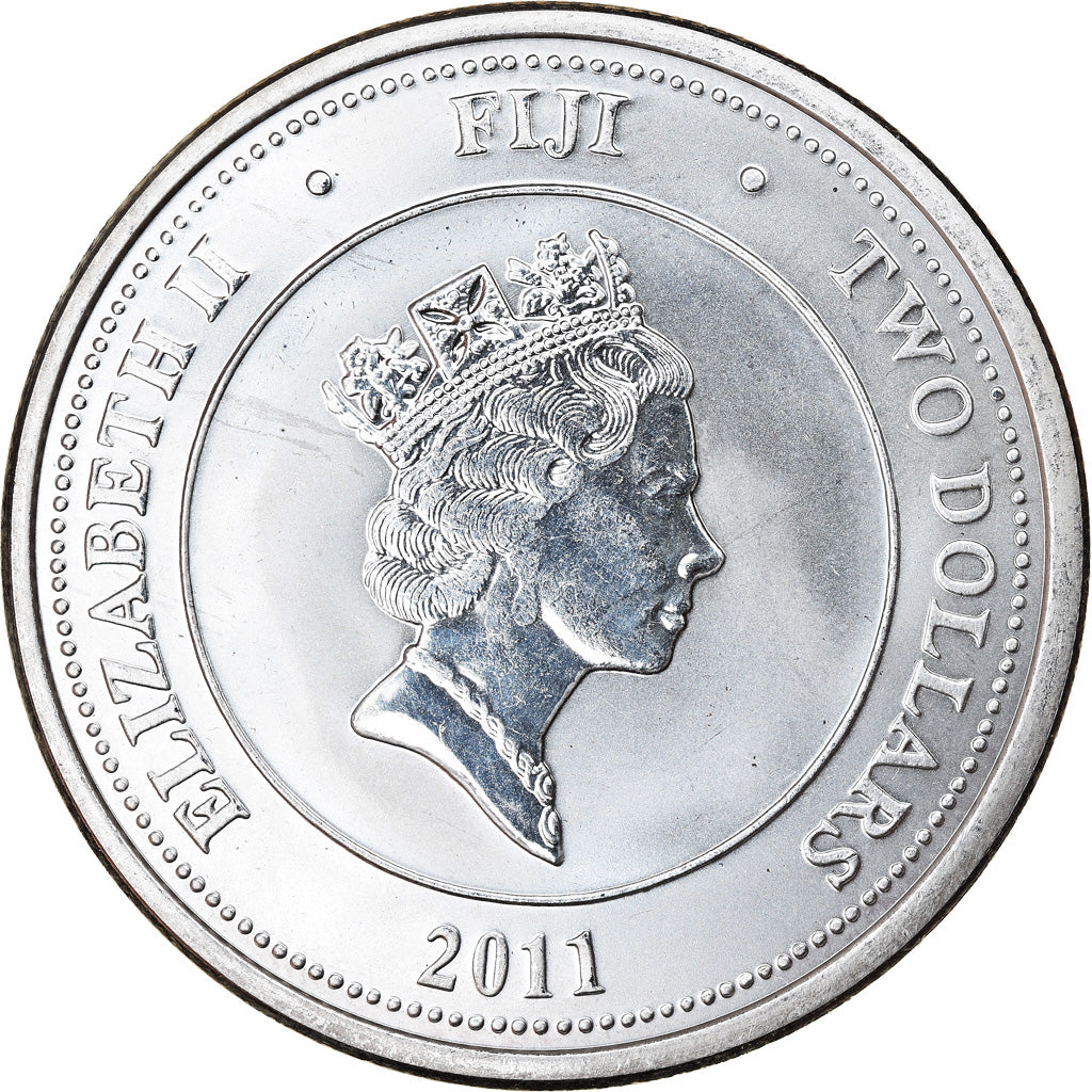 Coin, Fiji, Elizabeth II, Hawksbill Turtle, 2 Dollars, 2011, 1 Oz, MS(65-70)