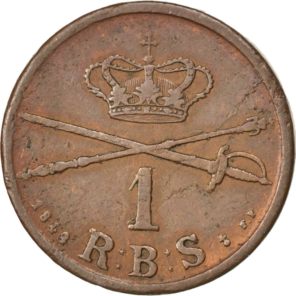 Moneta, Danimarca, Christian VIII, Rigsbankskilling, 1842, Altona, MB, Rame