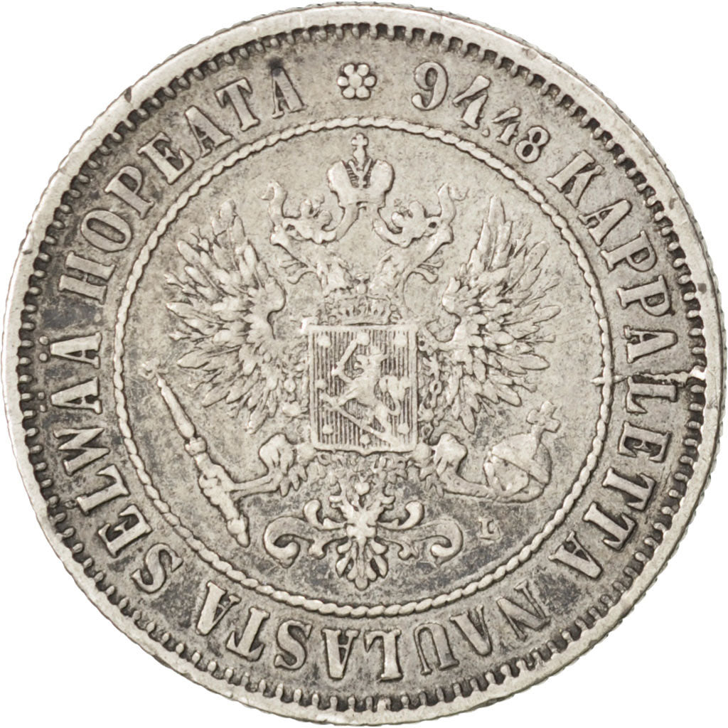 Münze, Finnland, Nicholas II, Markka, 1890, SS, Silber, KM:3.2