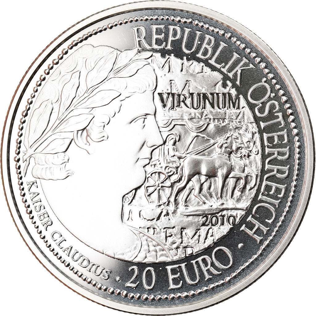 Austria, 20 Euro, Virunum, 2010, Vienna, FDC, Plata, KM:3187