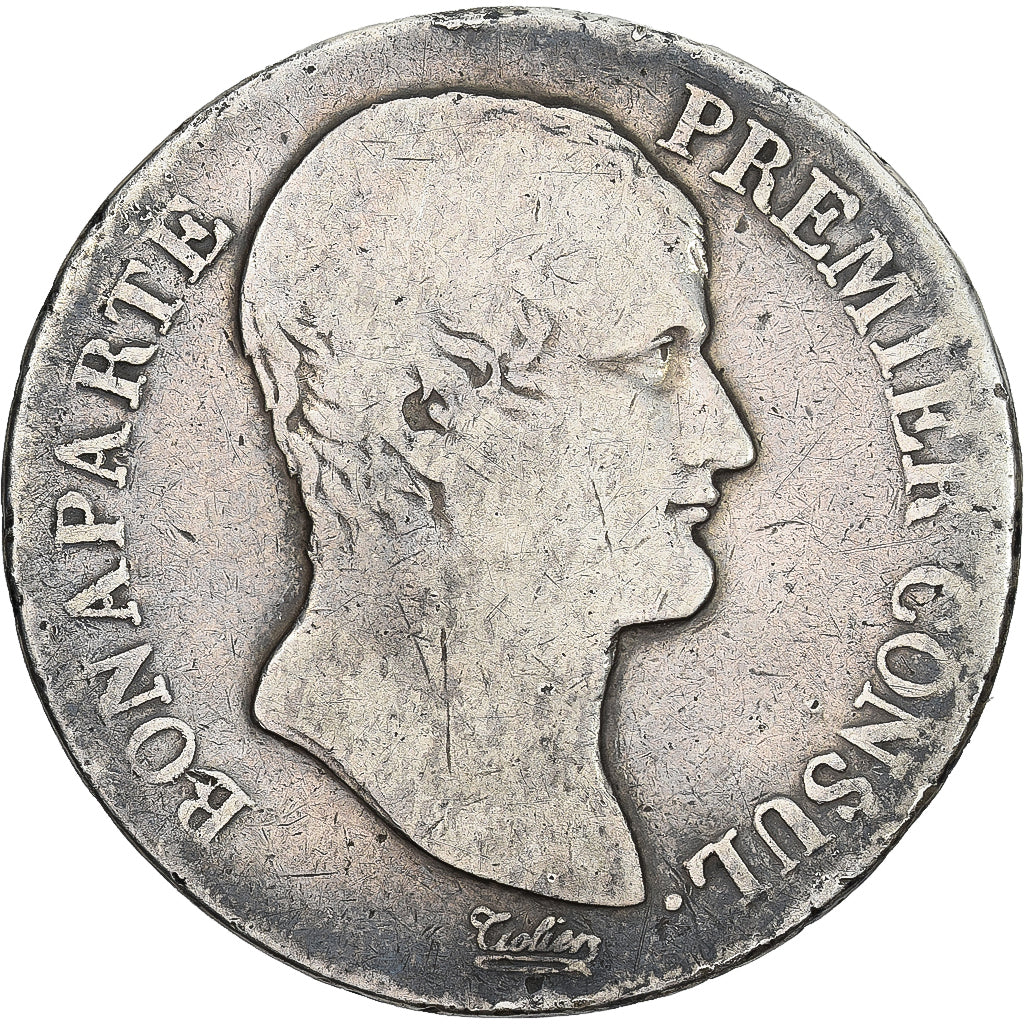 France, Napoleon Bonaparte, 5 Francs, An 12, Turin, Silver, F(12-15)