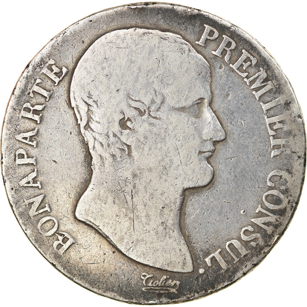 Frankrijk, Napoléon Bonaparte, 5 Francs, An 12, Turin, Zilver, ZG+, Gadoury:577