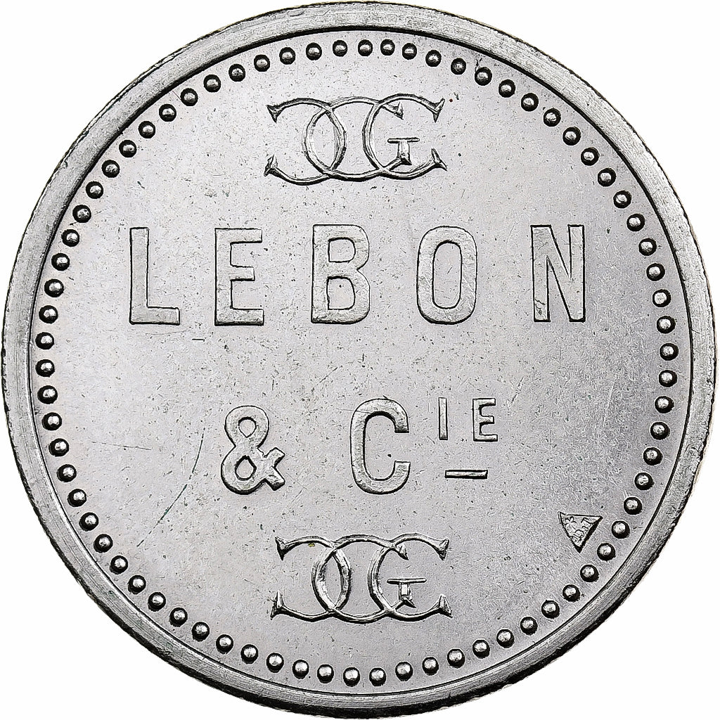 Algeria, Token, Lebon & Cie, Nickel plated brass, MS(63)