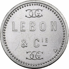 Algeria, Token, Lebon & Cie, Nickel plated brass, MS(63)