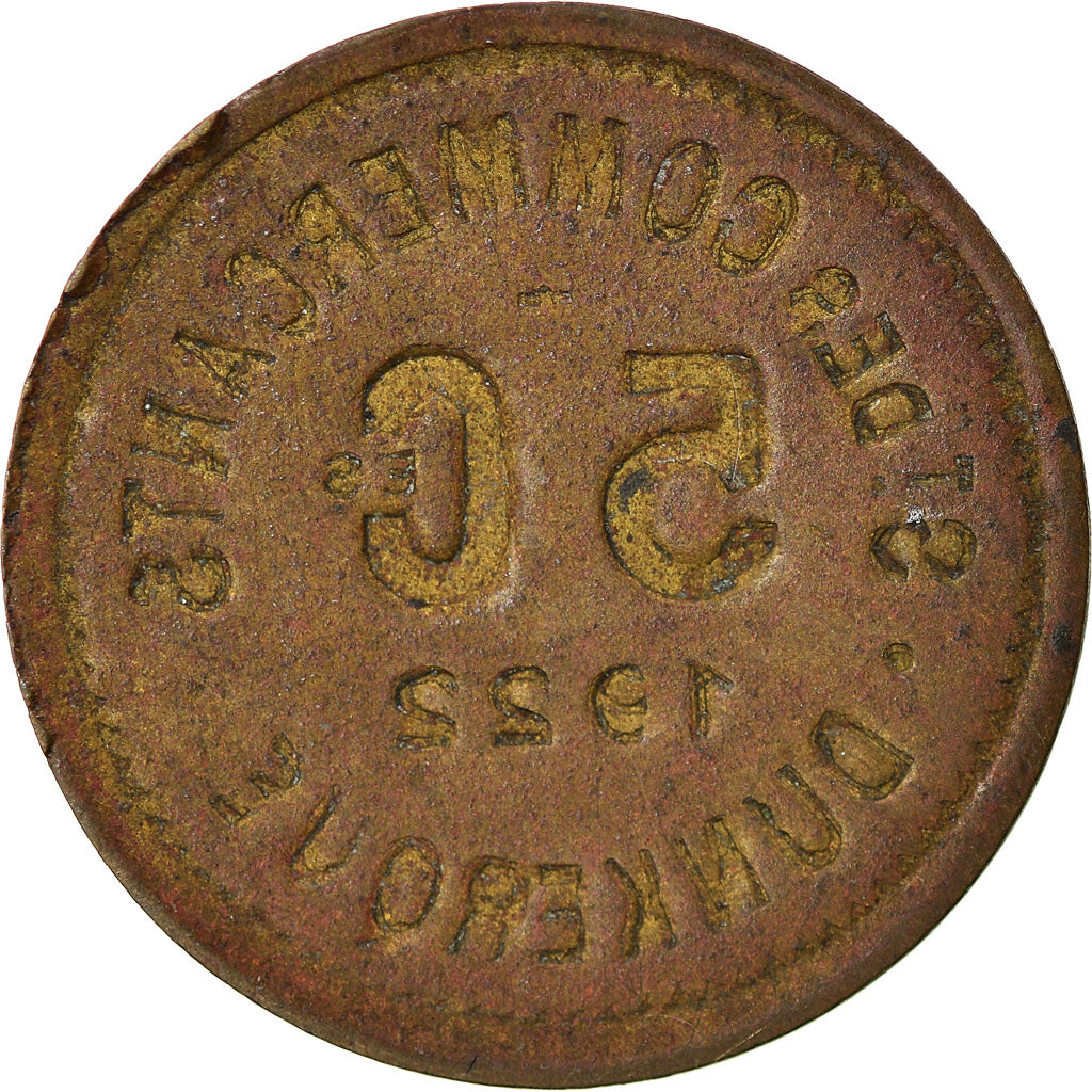 Coin, France, Société des Commerçants, Dunkerque, 5 Centimes, 1922