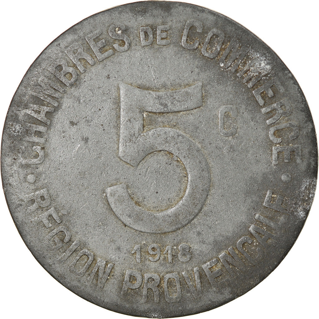 Coin, France, Chambres de Commerce de la Région Provençale, 5 Centimes, 1918