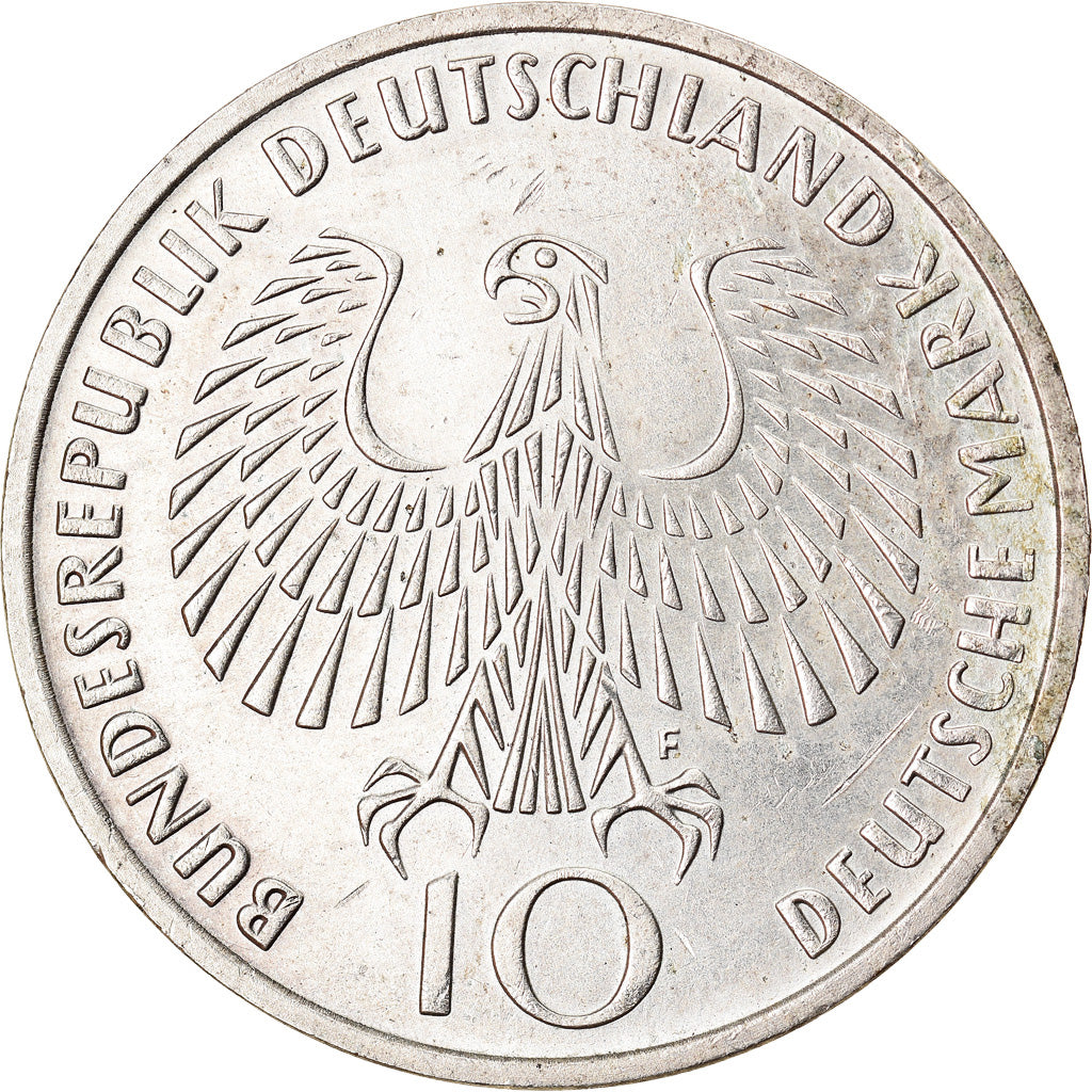 Coin, GERMANY - FEDERAL REPUBLIC, 10 Mark, 1972, Stuttgart, AU(55-58), Silver