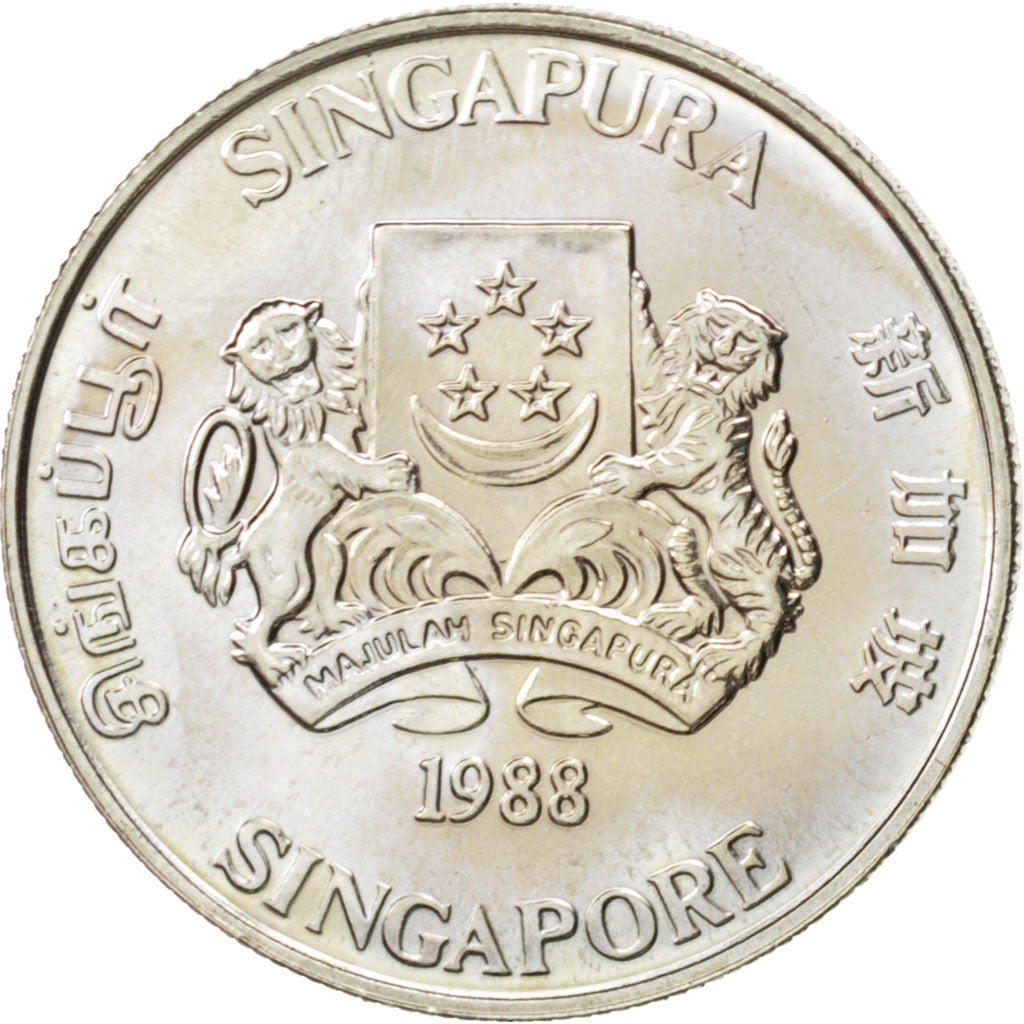Moneta, Singapore, 20 Cents, 1988, SPL, Rame-nichel, KM:52
